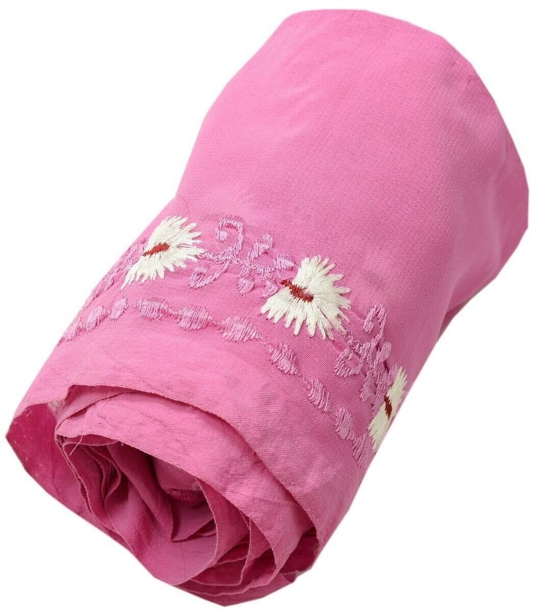 Vintage Sari Border Indian Craft Trim Embroidered Sewing Ribbon Light Magenta
