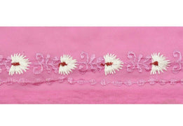 Vintage Sari Border Indian Craft Trim Embroidered Sewing Ribbon Light Magenta