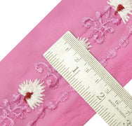 Vintage Sari Border Indian Craft Trim Embroidered Sewing Ribbon Light Magenta
