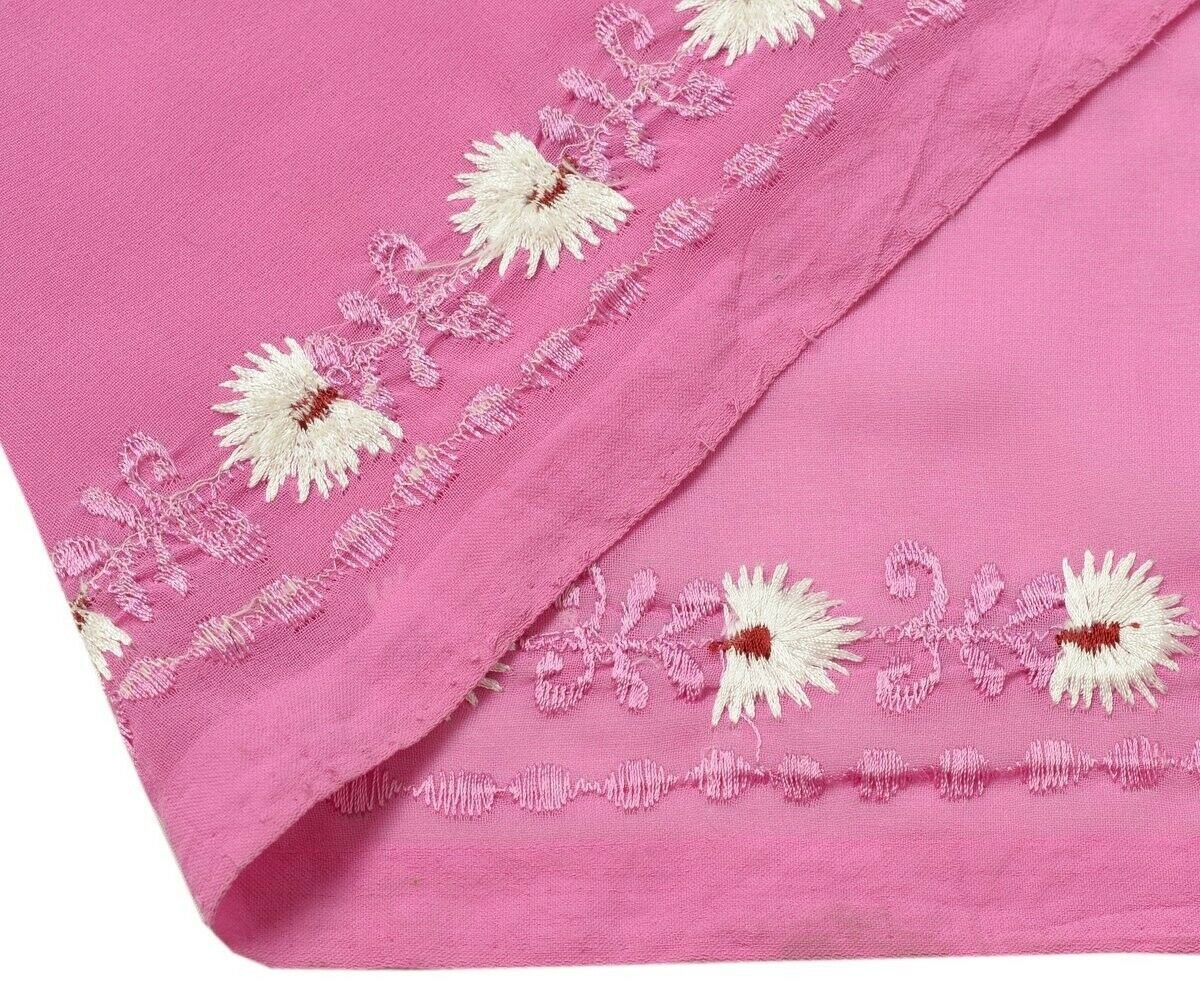 Vintage Sari Border Indian Craft Trim Embroidered Sewing Ribbon Light Magenta