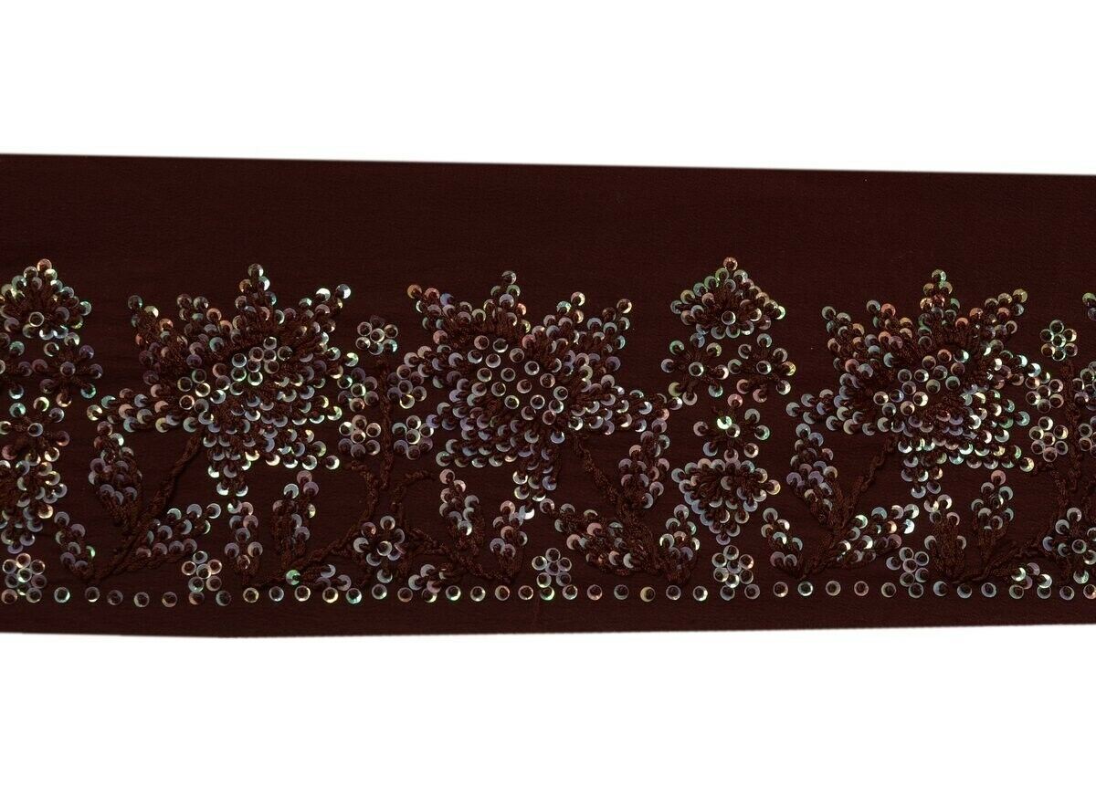 Vintage Sari Border Indian Craft Trim Hand Embroidered Sewing Ribbon Lace