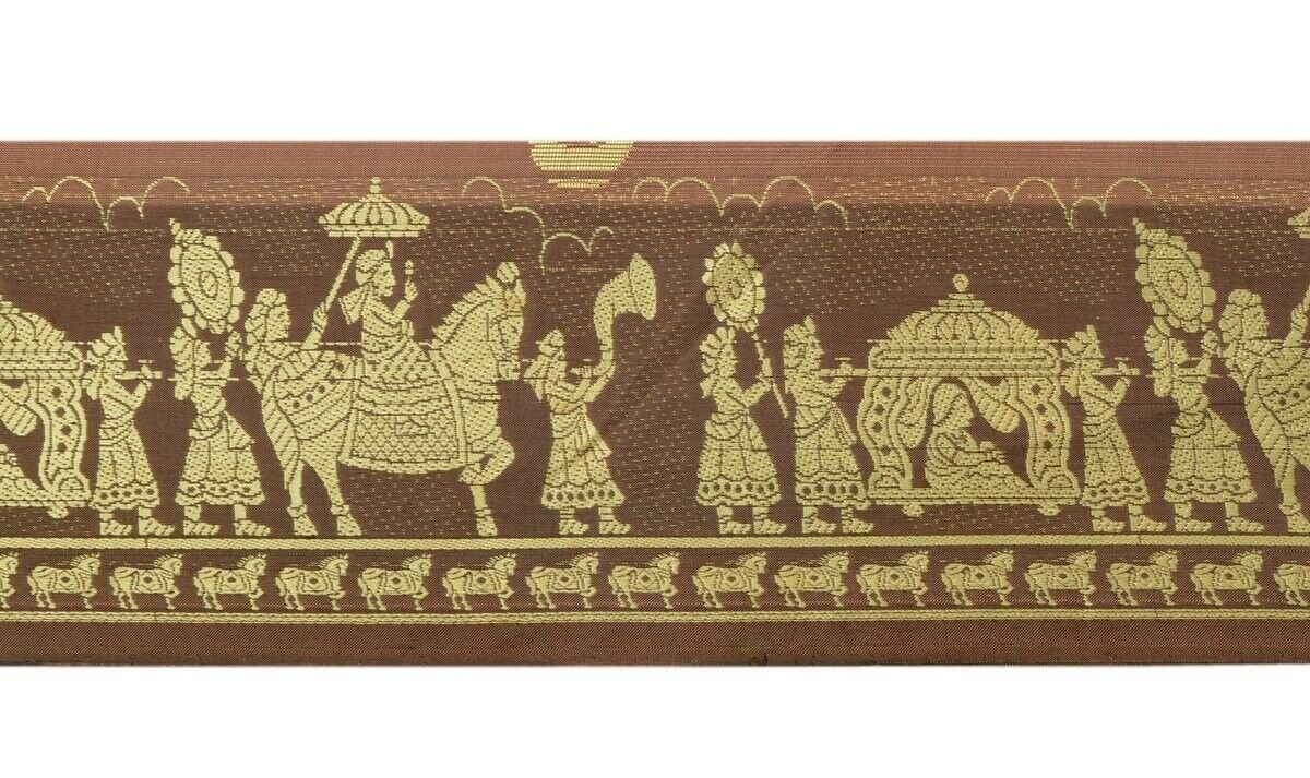 Vintage Sari Border Craft Trim Woven Indian Wedding Pattern Sewing Ribbon Lace
