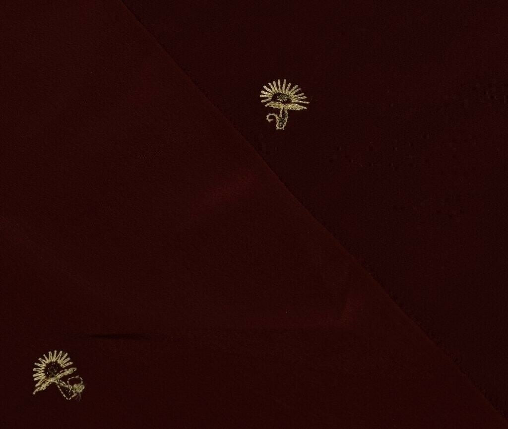 Blend Crepe Vintage Sari Remnant Scrap Fabric for Sewing Craft Maroon
