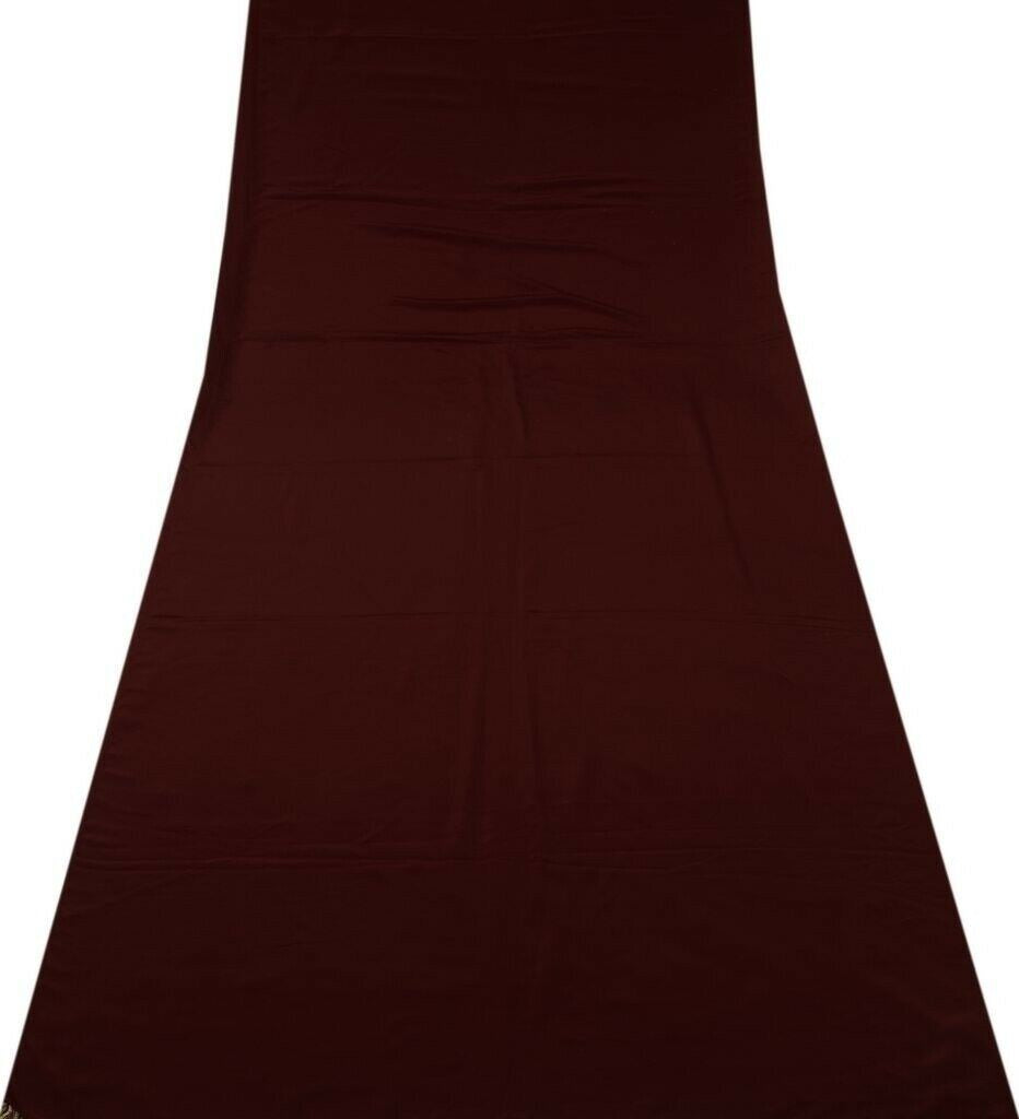 Blend Crepe Vintage Sari Remnant Scrap Fabric for Sewing Craft Maroon