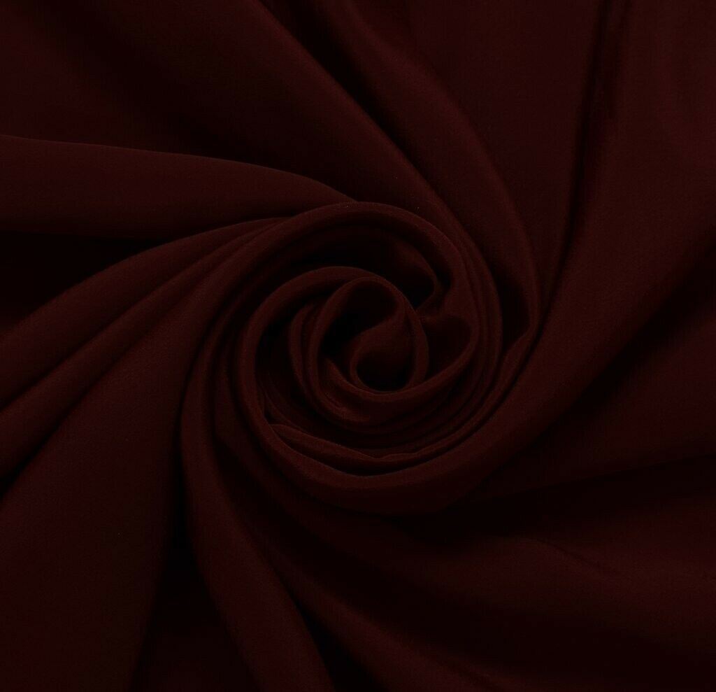 Blend Crepe Vintage Sari Remnant Scrap Fabric for Sewing Craft Maroon