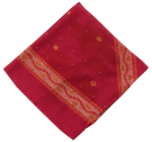 Vintage Saree Multi Purpose Design Fabric Piece for Sew Craft Hand Beaded Pink
