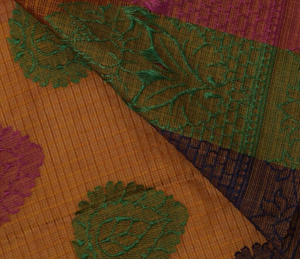 Woven Super Net Vintage Sari Remnant Scrap Fabric for Sewing Craft