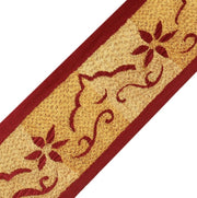 Vintage Saree Border Indian Craft Trim Embroidered Sewing Ribbon Lace Maroon