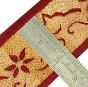 Vintage Saree Border Indian Craft Trim Embroidered Sewing Ribbon Lace Maroon