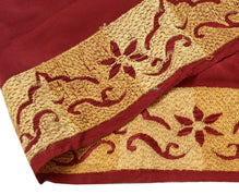 Vintage Saree Border Indian Craft Trim Embroidered Sewing Ribbon Lace Maroon