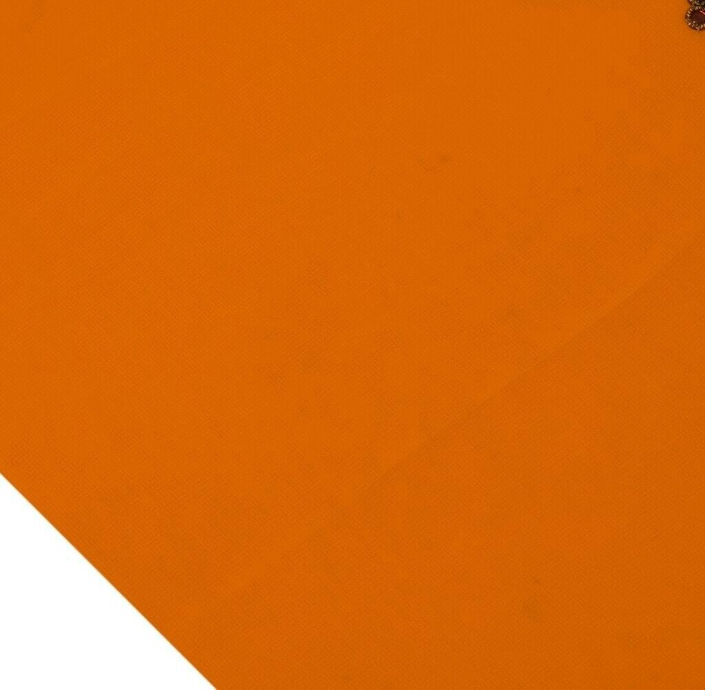 Blend Georgette Vintage Sari Remnant Scrap Fabric for Sewing Craft Orange