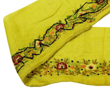 Vintage Saree Border Indian Craft Trim Hand Embroidered Light Green Ribbon Lace