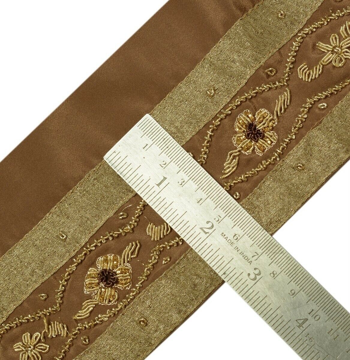Vintage Saree Border Indian Craft Trim Hand Beaded Zardozi Sewing Ribbon Lace