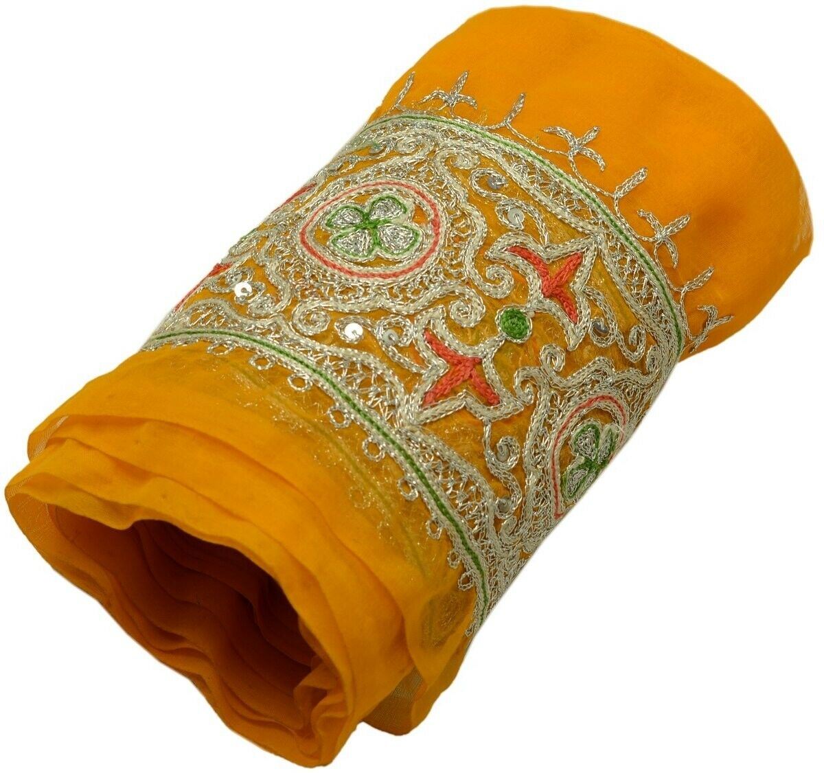 4.5" W Vintage Saree Border Indian Craft Trim Embroidered Sewing Ribbon Lace