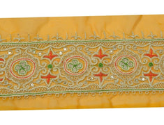 4.5" W Vintage Saree Border Indian Craft Trim Embroidered Sewing Ribbon Lace