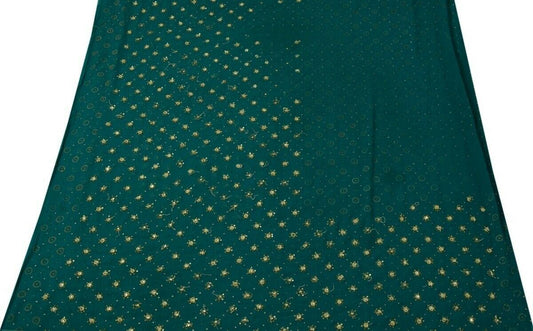 Indian Art Silk Hansd Beaded Vintage Sari Remnant Scrap Fabric for Sewing Craft