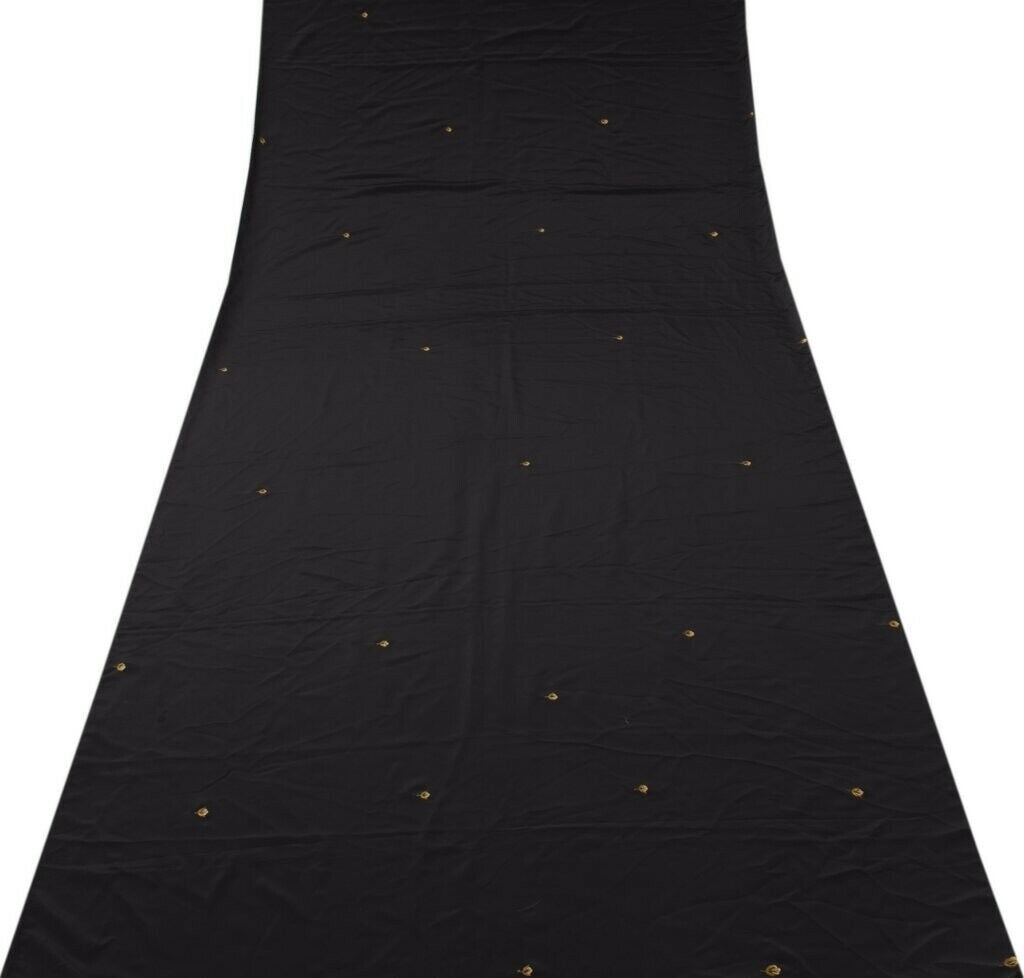 Blend Crepe Vintage Sari Remnant Scrap Fabric for Sewing Craft Deep Gray