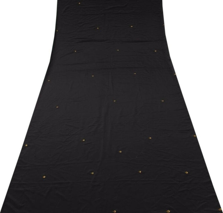 Blend Crepe Vintage Sari Remnant Scrap Fabric for Sewing Craft Deep Gray