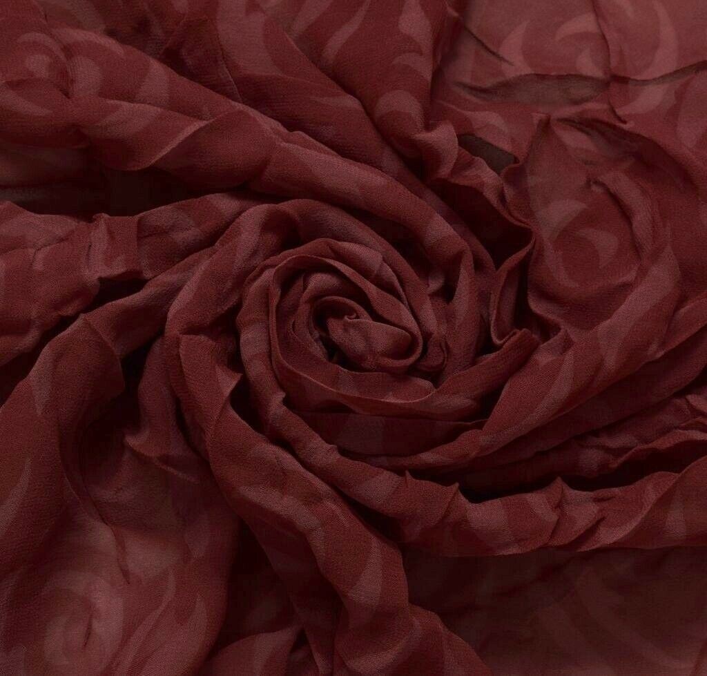 100% Pure Georgette Silk Vintage Sari Remnant Scrap Fabric for Sewing Craft