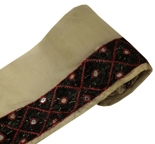 Vintage Sari Border Indian Craft Sew Trim Embroidered Mirror Work Ribbon Lace