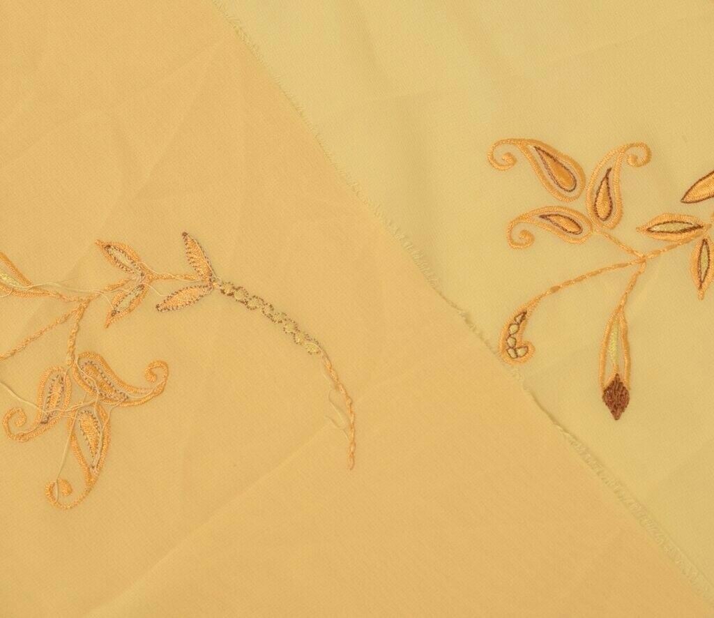 Blend Georgette Silk Vintage Sari Remnant Scrap Fabric for Sewing Craft