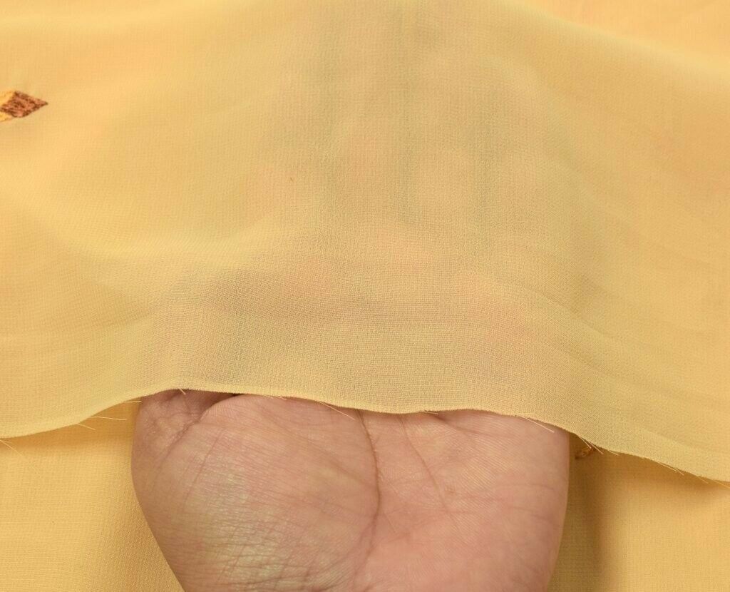 Blend Georgette Silk Vintage Sari Remnant Scrap Fabric for Sewing Craft
