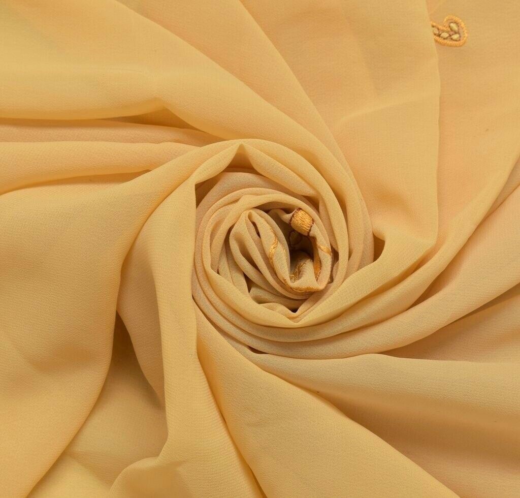 Blend Georgette Silk Vintage Sari Remnant Scrap Fabric for Sewing Craft