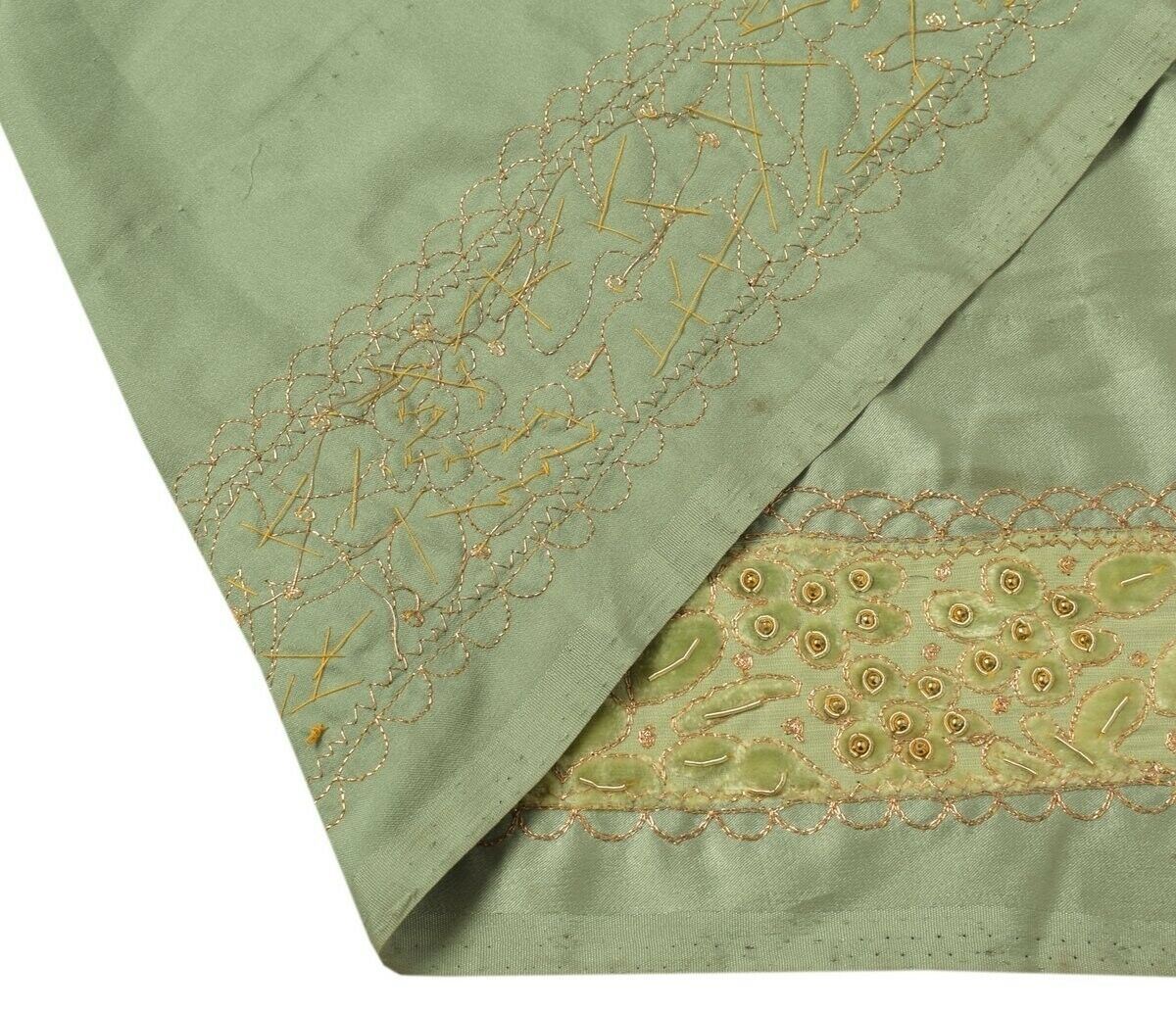 Vintage Sari Border Indian Craft Trim Hand Beaded Embroidered Velvet Ribbon Lace