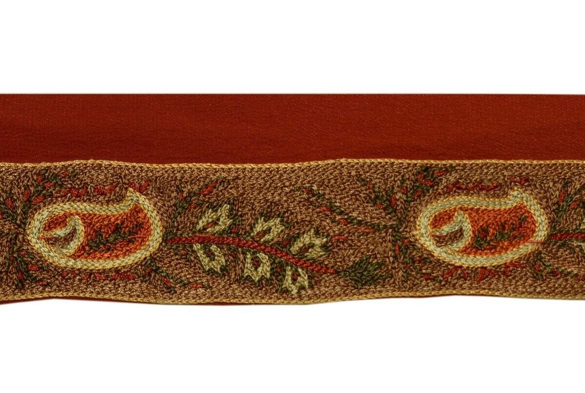 Vintage Saree Border Indian Craft Trim Paisley Embroidered Sewing Ribbon Lace