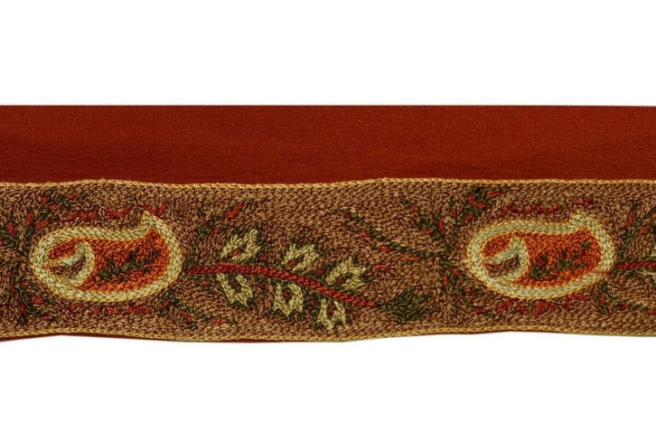 Vintage Saree Border Indian Craft Trim Paisley Embroidered Sewing Ribbon Lace