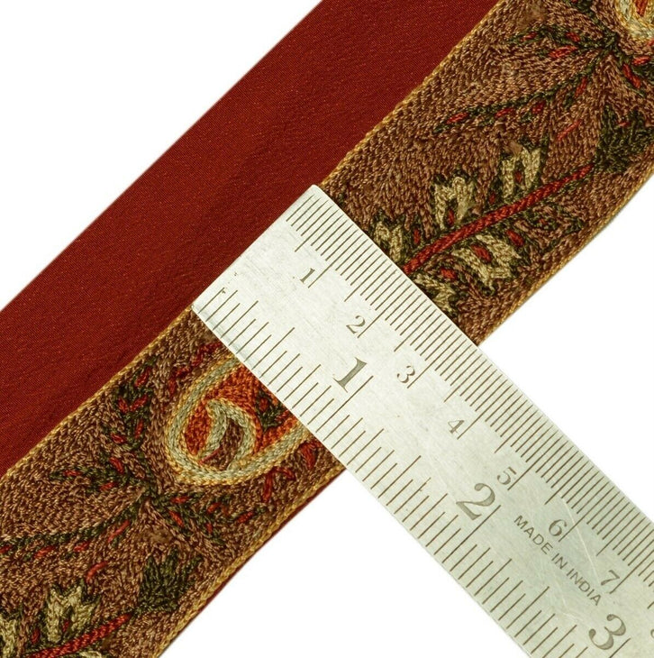 Vintage Saree Border Indian Craft Trim Paisley Embroidered Sewing Ribbon Lace