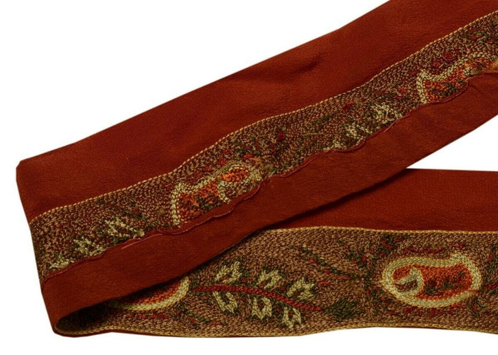 Vintage Saree Border Indian Craft Trim Paisley Embroidered Sewing Ribbon Lace