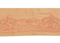 Vintage Saree Border Indian Craft Trim Beaded Embroidered Ribbon Lace Peach