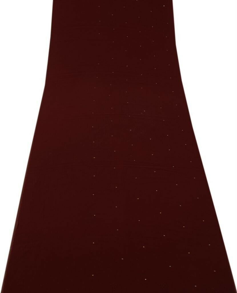 Blend Georgette Vintage Sari Remnant Scrap Fabric for Sewing Craft Maroon