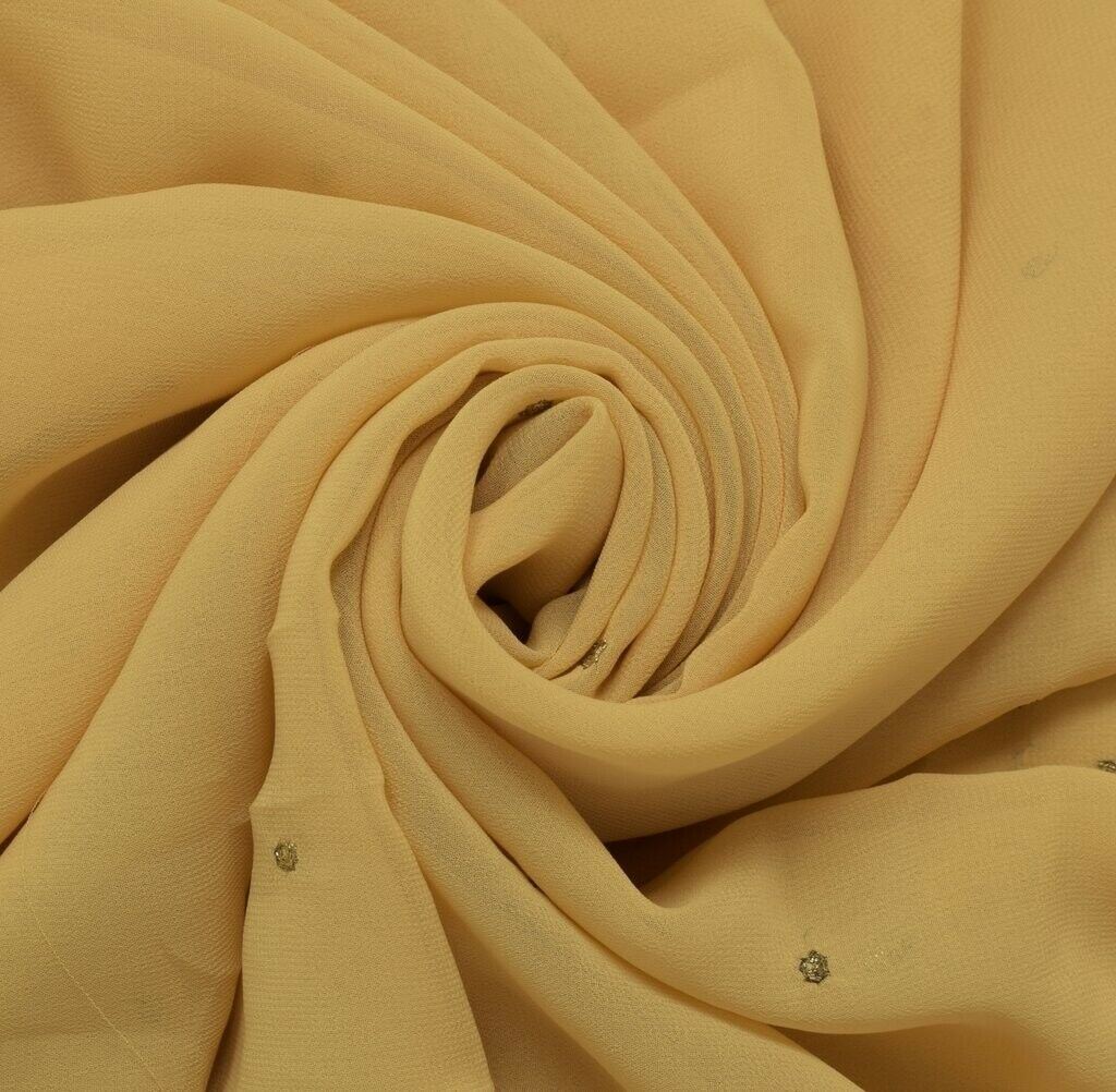 Blend Georgette Silk Vintage Sari Remnant Scrap Fabric for Sewing Craft