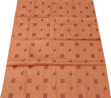 Vintage Saree Multi Purpose Fabric Piece for Sew Craft Woven Figure Peach