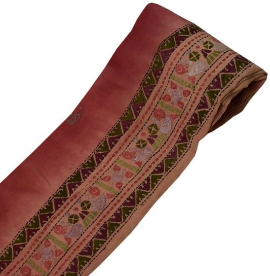 Vintage Saree Border Indian Craft Trim Hand Embroidered Sewing Ribbon Lace