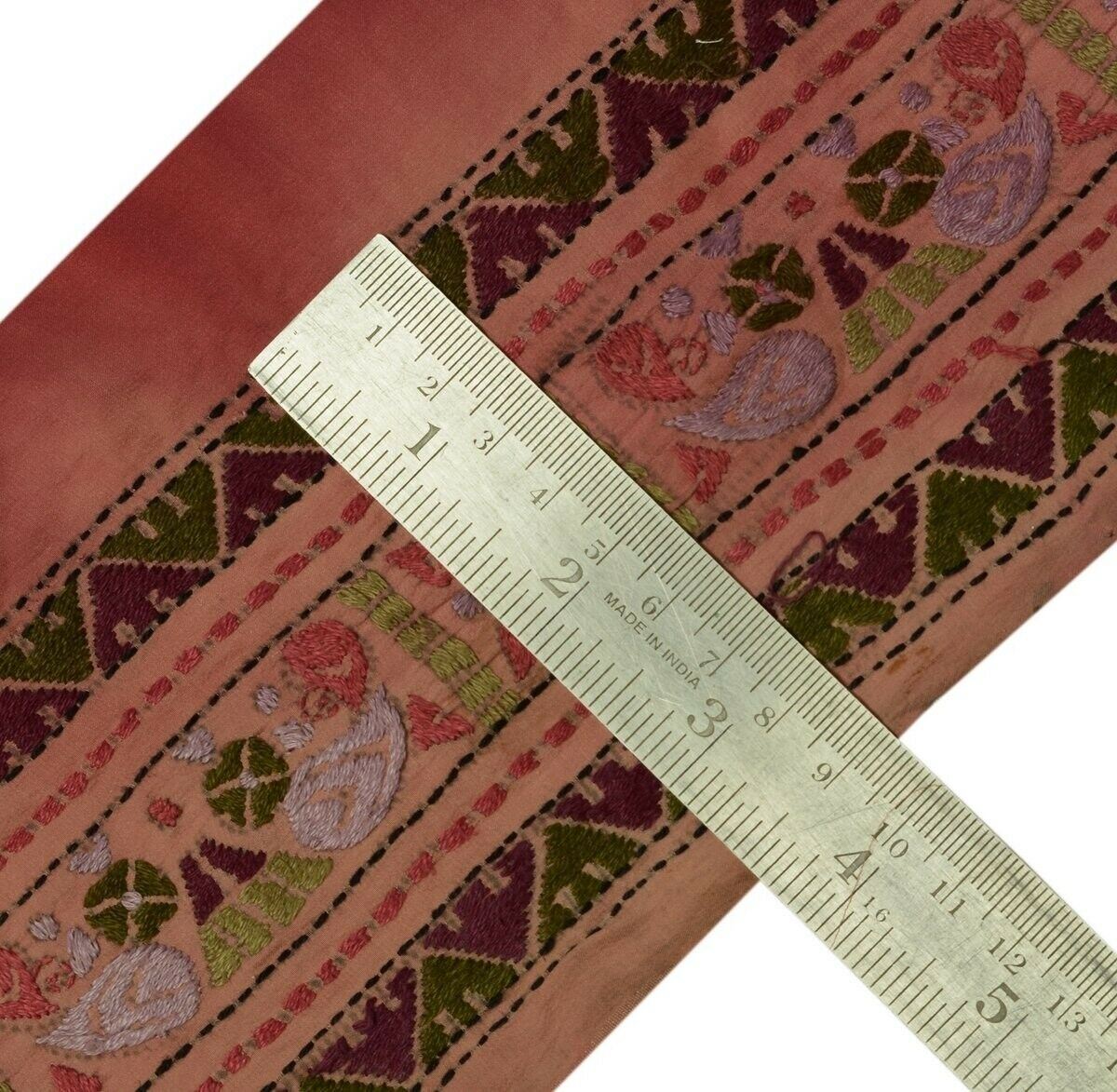 Vintage Saree Border Indian Craft Trim Hand Embroidered Sewing Ribbon Lace