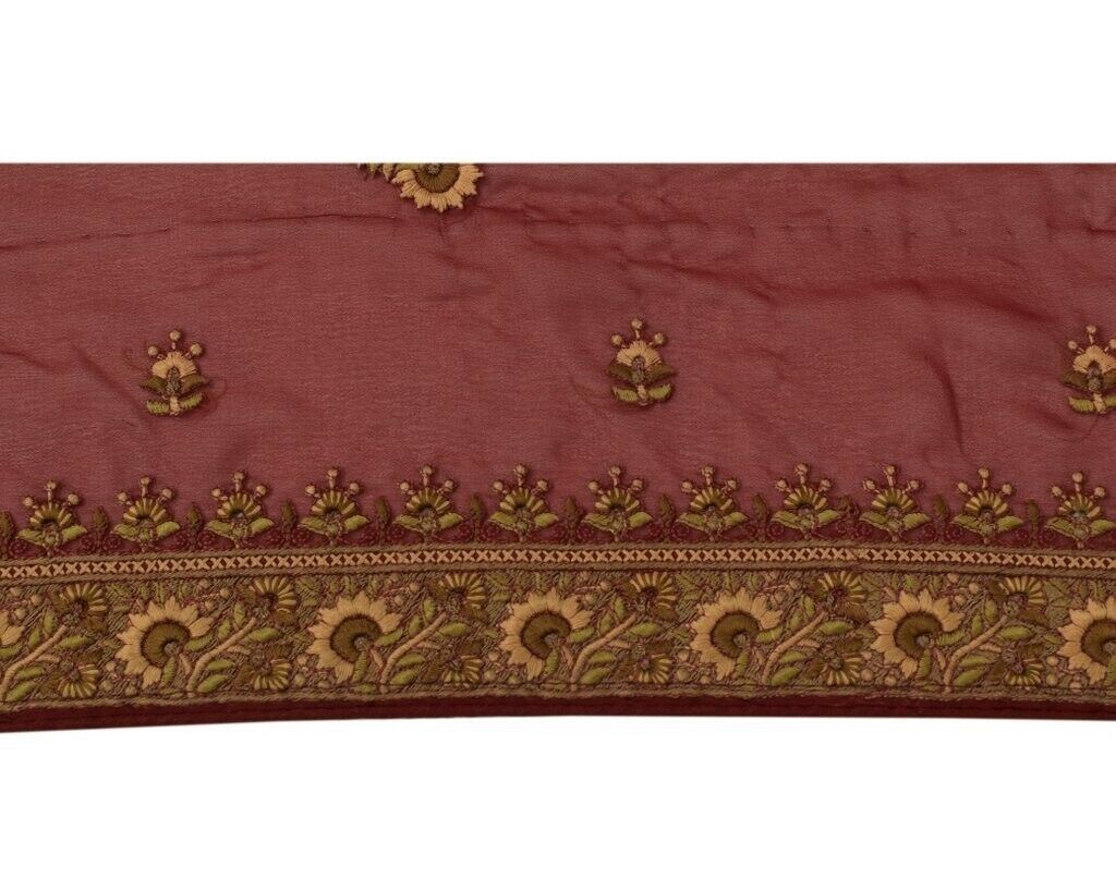 Vintage Sari Border Indian Craft Sewing Trim Embroidered Ribbon Lace Maroon