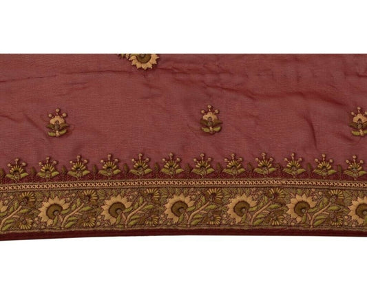 Vintage Sari Border Indian Craft Sewing Trim Embroidered Ribbon Lace Maroon