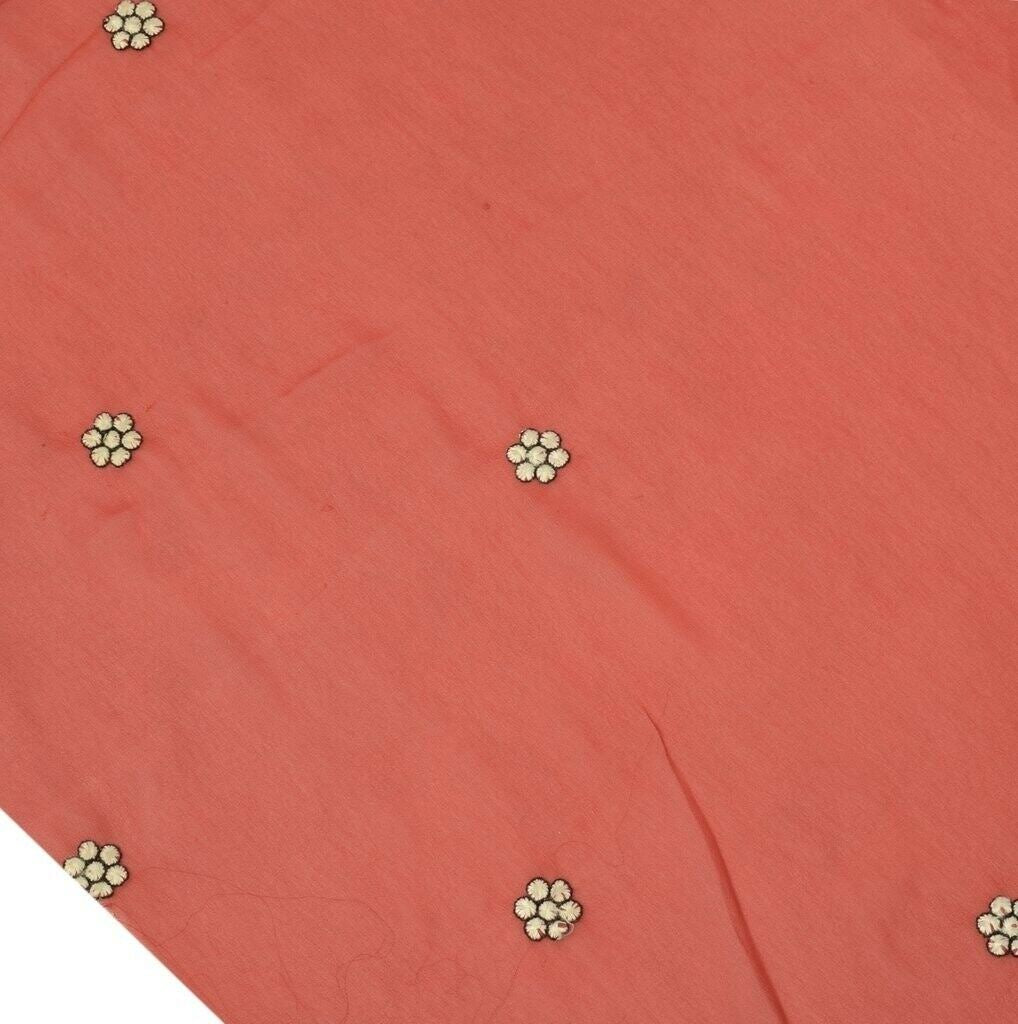 Blend Georgette Silk Vintage Sari Remnant Scrap Fabric for Sewing Craft Red