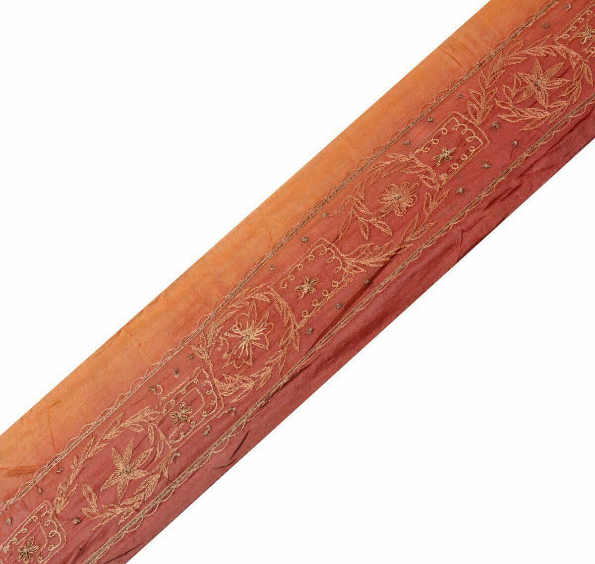 Vintage Saree Border Indian Craft Trim Antique Embroidered Beaded Ribbon Lace
