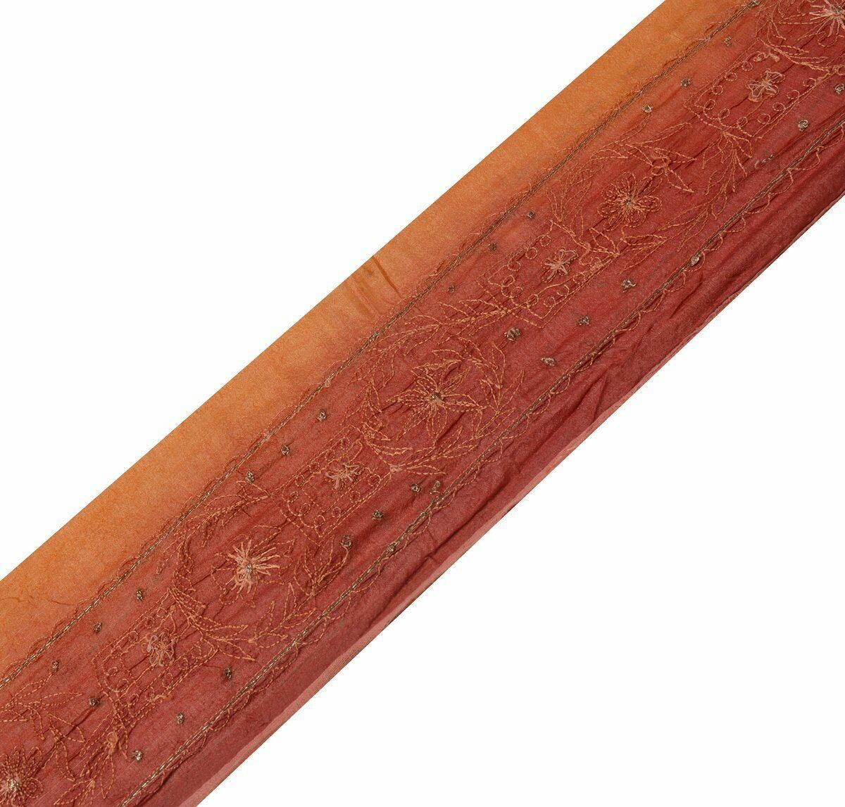 Vintage Saree Border Indian Craft Trim Antique Embroidered Beaded Ribbon Lace