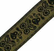 Vintage Saree Border Indian Craft Trim Antique Zari Woven Black Lace Ribbon