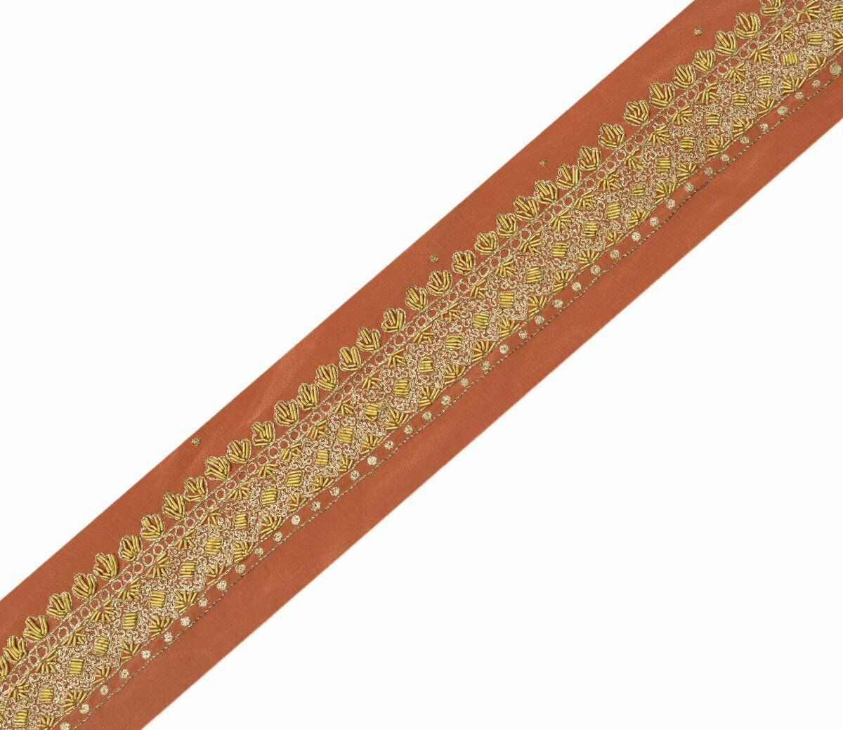 Antique Vintage Saree Border Indian Craft Trim Hand Beaded Zardozi Work Ribbon