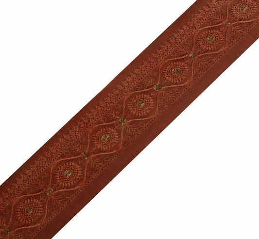 Vintage Saree Border Indian Craft Trim Antique Silk Woven Lace Ribbon