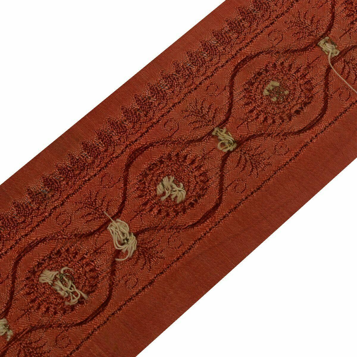 Vintage Saree Border Indian Craft Trim Antique Silk Woven Lace Ribbon