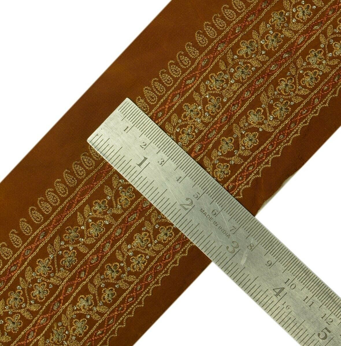 Vintage Sari Border Indian Craft Trim Hand Embroidered Sewing Ribbon Lace