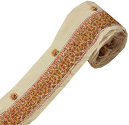 Vintage Sari Border Indian Craft Trim Hand Embroidered Sewing Ribbon Lace