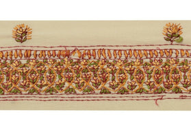 Vintage Sari Border Indian Craft Trim Hand Embroidered Sewing Ribbon Lace